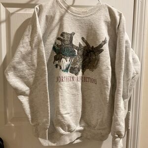 Northern Reflections Light Gray Crewneck Sweater
